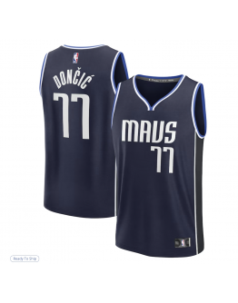 Men's Dallas Mavericks Luka Dončić Fanatics Navy Fast Break Player Jersey - Statement Edition