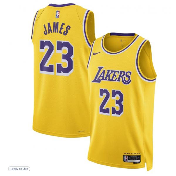 Unisex Los Angeles Lakers LeBron James Nike Gold Swingman Jersey - Icon Edition