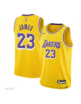 Youth Los Angeles Lakers LeBron James Nike Gold Swingman Jersey - Icon Edition