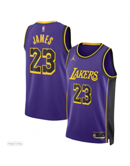 Unisex Los Angeles Lakers LeBron James Jordan Brand Purple Swingman Jersey - Statement Edition