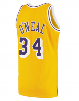 Men's Los Angeles Lakers Shaquille O'Neal Mitchell & Ness Gold 1996/97 Hardwood Classics Authentic Jersey