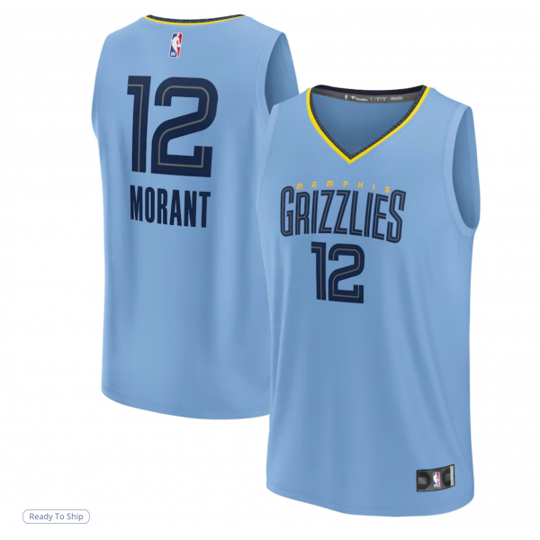 Youth Memphis Grizzlies Ja Morant Fanatics Light Blue Fast Break Player Jersey - Statement Edition