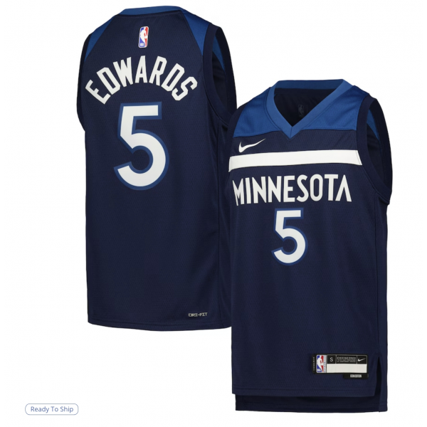 Youth Minnesota Timberwolves Anthony Edwards Nike Navy Swingman Jersey - Icon Edition