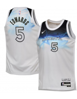 Youth Minnesota Timberwolves Anthony Edwards Nike White 2024/25 Swingman Player Jersey - City Edition