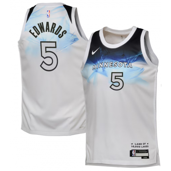 Youth Minnesota Timberwolves Anthony Edwards Nike White 2024/25 Swingman Player Jersey - City Edition