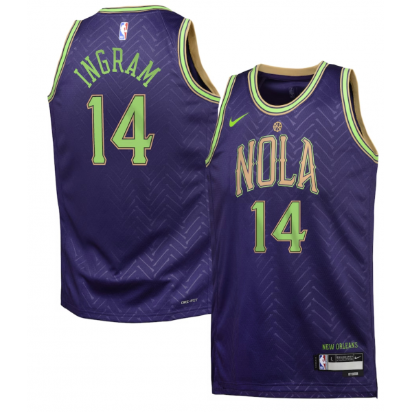 Youth New Orleans Pelicans Brandon Ingram Nike Purple 2024/25 Swingman Player Jersey - City Edition