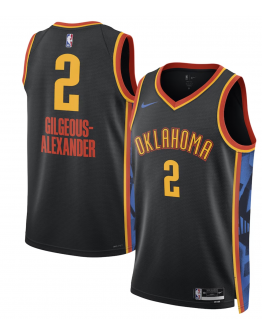 Unisex Oklahoma City Thunder Shai Gilgeous-Alexander Nike Black 2024/25 Swingman Player Jersey - City Edition