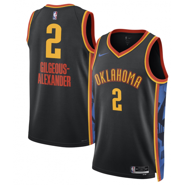 Unisex Oklahoma City Thunder Shai Gilgeous-Alexander Nike Black 2024/25 Swingman Player Jersey - City Edition