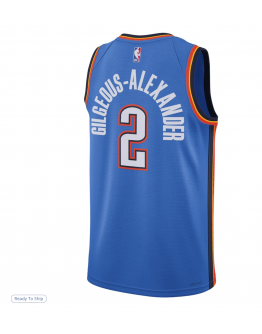 Unisex Oklahoma City Thunder Shai Gilgeous-Alexander Nike Blue Swingman Jersey - Icon Edition