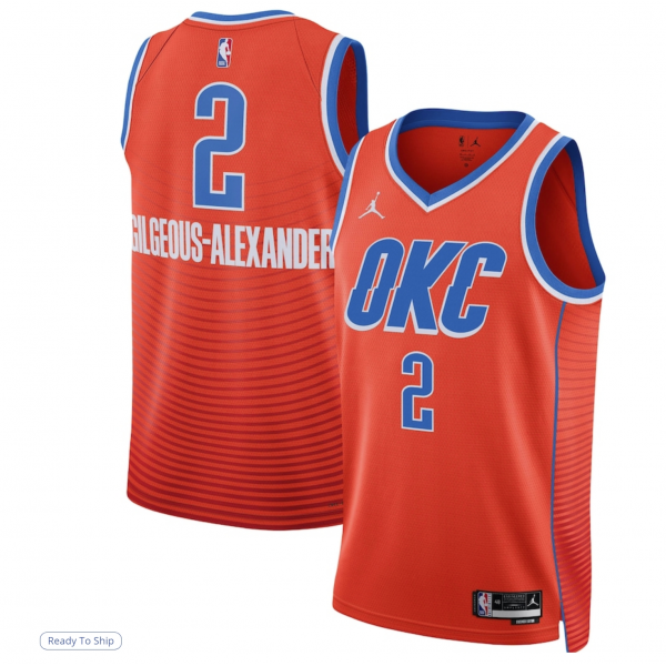 Unisex Oklahoma City Thunder Shai Gilgeous-Alexander Jordan Brand Orange Swingman Jersey - Statement Edition