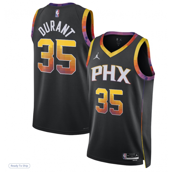 Unisex Phoenix Suns Kevin Durant Jordan Brand Black Swingman Player Jersey - Statement Edition