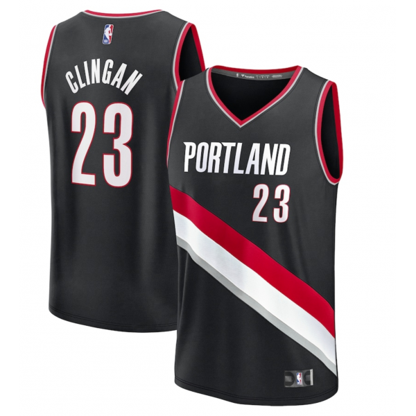 Men's Portland Trail Blazers Donovan Clingan Fanatics Black 2024 NBA Draft Fast Break Player Jersey - Icon Edition