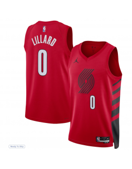 Unisex Portland Trail Blazers Damian Lillard Jordan Brand Red Swingman Jersey - Statement Edition