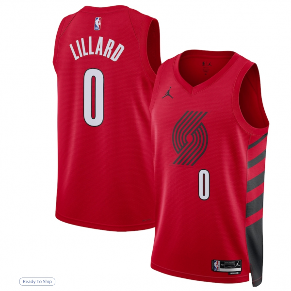 Unisex Portland Trail Blazers Damian Lillard Jordan Brand Red Swingman Jersey - Statement Edition