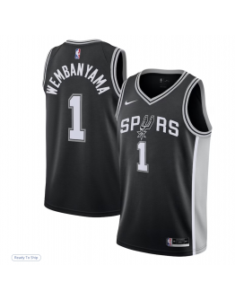 Youth San Antonio Spurs Victor Wembanyama Nike Black Swingman Jersey - Icon Edition