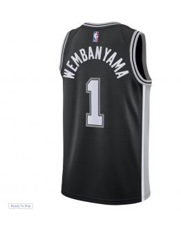 Youth San Antonio Spurs Victor Wembanyama Nike Black Swingman Jersey - Icon Edition