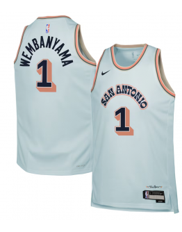 Youth San Antonio Spurs Victor Wembanyama Nike Light Blue 2024/25 Swingman Player Jersey - City Edition