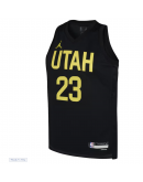 Youth Utah Jazz Lauri Markkanen Jordan Brand Black Swingman Jersey - Statement Edition