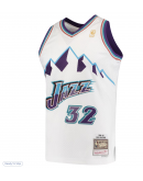 Men's Utah Jazz Karl Malone Mitchell & Ness White 1996/97 Hardwood Classics Swingman Jersey