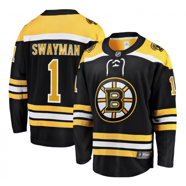 Men's Boston Bruins Jeremy Swayman Fanatics Black Home Breakaway Replica Jersey