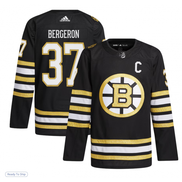 Men's Boston Bruins Patrice Bergeron adidas Black Home Primegreen Authentic Player Jersey