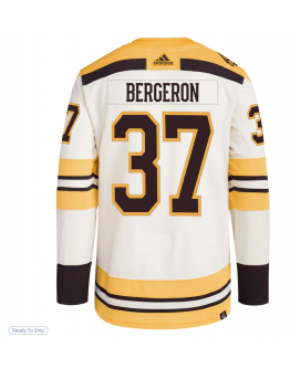 Men's Boston Bruins Patrice Bergeron adidas Cream Alternate Primegreen Authentic Player Jersey