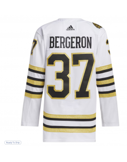 Men's Boston Bruins Patrice Bergeron adidas White Away Primegreen Authentic Player Jersey