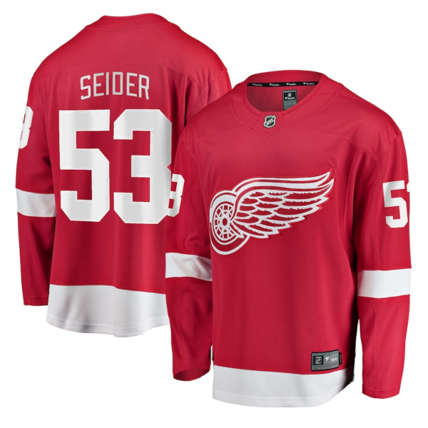 Men's Detroit Red Wings Moritz Seider Fanatics Red Home Breakaway Player Jersey