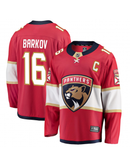 Men's Florida Panthers Aleksander Barkov Fanatics Red Captain Patch Home Breakaway Jersey