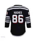 Youth New Jersey Devils Jack Hughes Black Alternate Replica Player Jersey