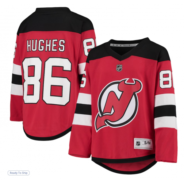 Youth New Jersey Devils Jack Hughes Red Home Player Replica Jersey