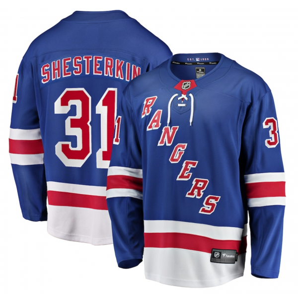 Men's New York Rangers Igor Shesterkin Fanatics Blue Home Breakaway Player Jersey