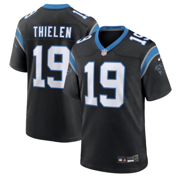 Men's Carolina Panthers Adam Thielen Nike Black Team Game Jersey