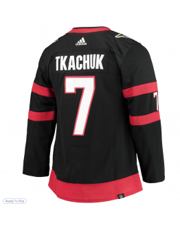 Men's Ottawa Senators Brady Tkachuk adidas Black Home Primegreen Authentic Player Jersey