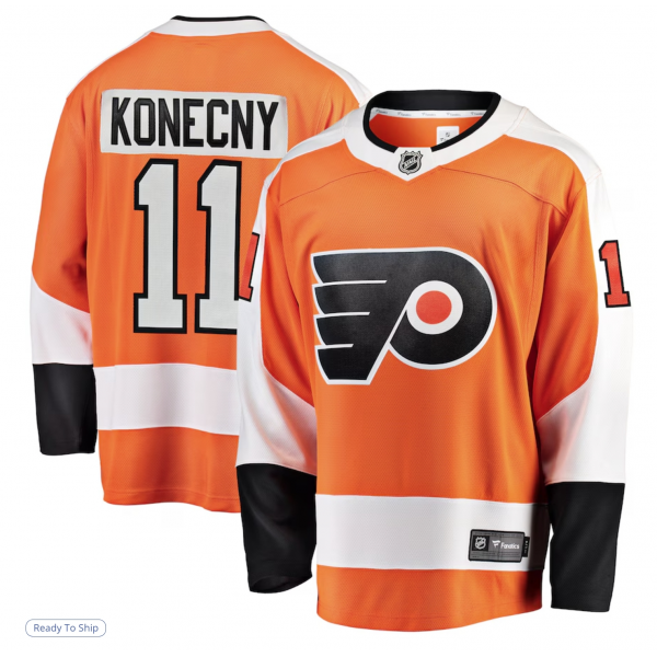 Men's Philadelphia Flyers Travis Konecny Fanatics Orange Breakaway Player Jersey