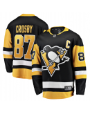 Men's Pittsburgh Penguins Sidney Crosby Fanatics Black Captain Patch Home Breakaway Jersey