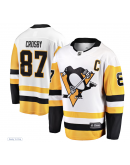 Men's Pittsburgh Penguins Sidney Crosby Fanatics White Captain Away Premier Breakaway Player Jersey