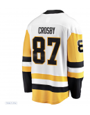 Men's Pittsburgh Penguins Sidney Crosby Fanatics White Captain Away Premier Breakaway Player Jersey