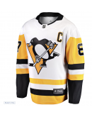 Men's Pittsburgh Penguins Sidney Crosby Fanatics White Captain Away Premier Breakaway Player Jersey