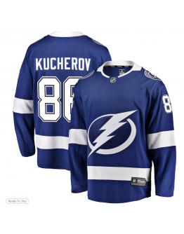 Men's Tampa Bay Lightning Nikita Kucherov Fanatics Blue Home Breakaway Player Jersey