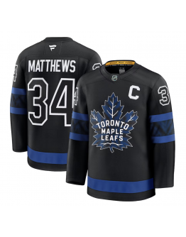 Men's Toronto Maple Leafs Auston Matthews Fanatics Black Captain Patch Alternate Premium Jersey