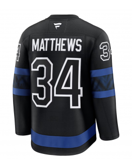 Men's Toronto Maple Leafs Auston Matthews Fanatics Black Captain Patch Alternate Premium Jersey