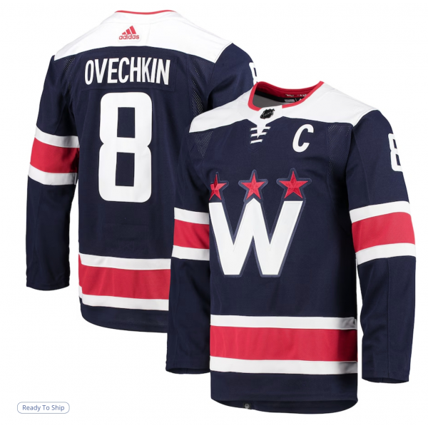 Men's Washington Capitals Alexander Ovechkin adidas Navy Alternate Primegreen Authentic Player Jersey