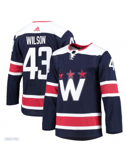 Men's Washington Capitals Tom Wilson adidas Navy Alternate Primegreen Authentic Player Jersey