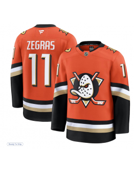 Men's Anaheim Ducks Trevor Zegras Fanatics Orange Home Premium Jersey