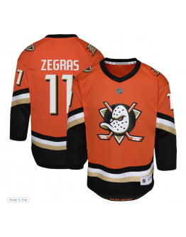 Youth Anaheim Ducks Trevor Zegras Orange Replica Player Jersey