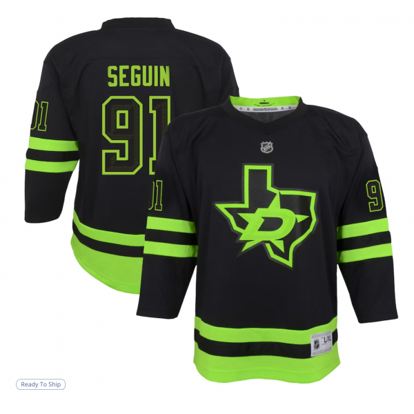 Youth Dallas Stars Tyler Seguin Black 2020/21 Alternate Replica Player Jersey