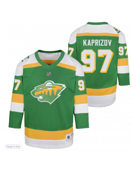 Youth Minnesota Wild Kirill Kaprizov Green 2023/24 Alternate Replica Player Jersey