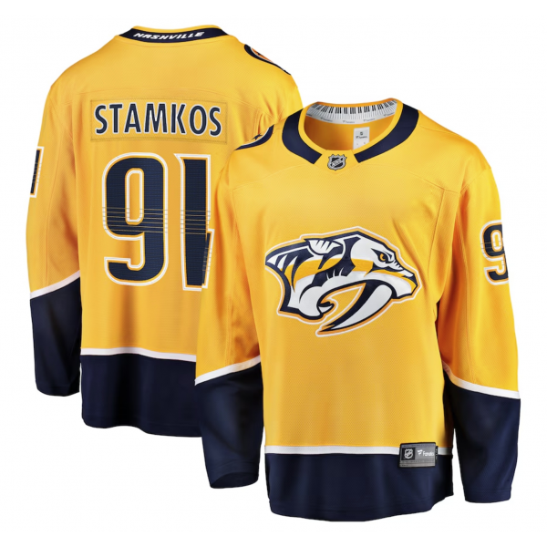 Men's Nashville Predators Steven Stamkos Fanatics Gold Home Premier Breakaway Player Jersey