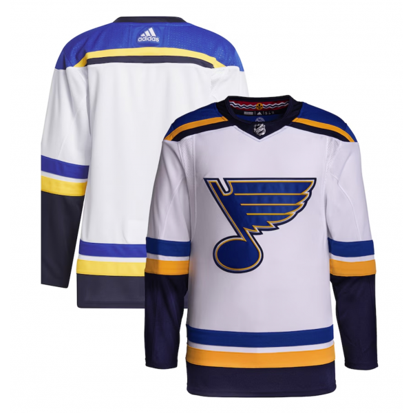 Men's St. Louis Blues adidas White Away Primegreen Authentic Jersey